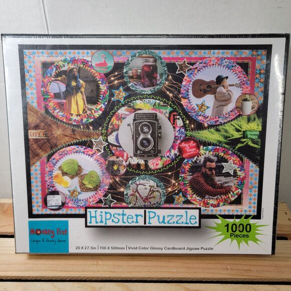 Hipster Puzzle 1000 Pieces by Monkey First - SEALED - Picture 1 of 3